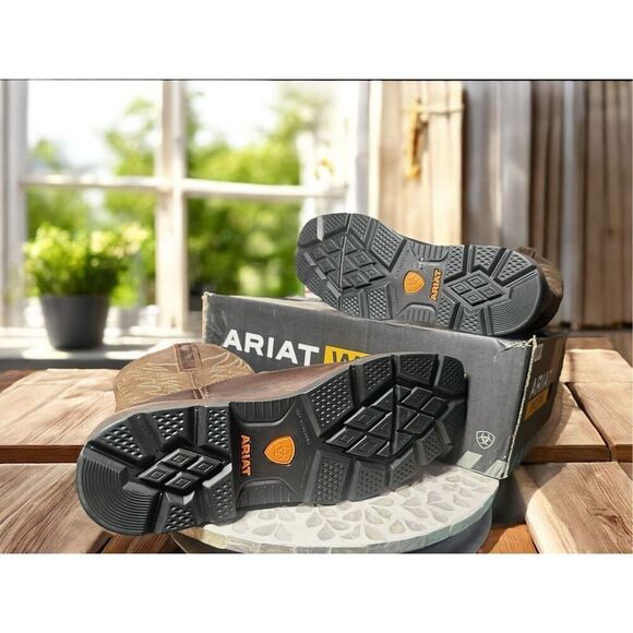 Ariat Men's Groundbreaker Wide Square Toe Regular Work Boots Brown Size 10.5 D - Picture 11 of 16